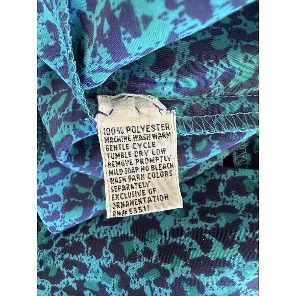 Vintage Schrader Petite Paisley Animal Print Collared Button Up Shirt Dress 12 - Picture 11 of 13